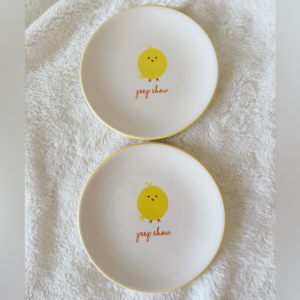 Spring Chick Peep Dessert Plates - Set of 2 - Easter
